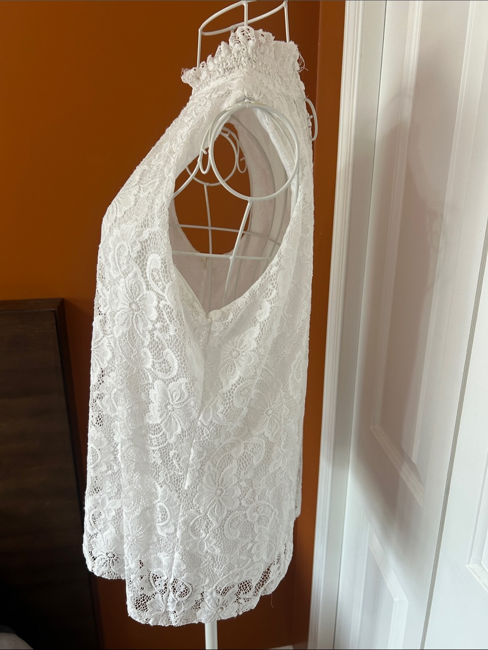 Cable & Gauge Lace Mock Neck Sleeveless Top Size M – Romantic Cottagecore Blouse - Picture 3 of 10